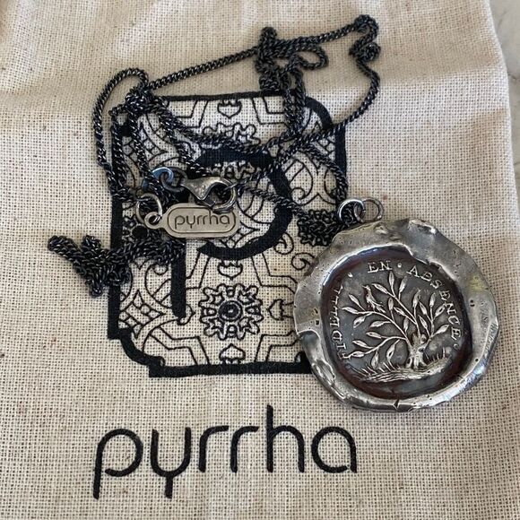 Rare Pyrrha Faithful Large Sterling Silver Talisman 20” Pyrrha Chain - Picture 1 of 10